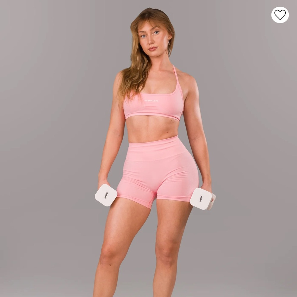 alphalete pink contour 5” shorts xs